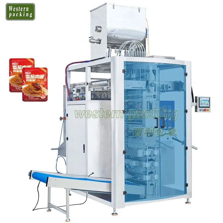 Máquina envasadora de salsa de tomate en bolsas