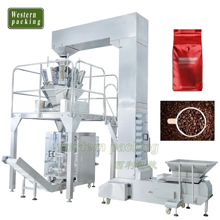 Máquina envasadora de frijoles con elevador de cangilones tipo Z