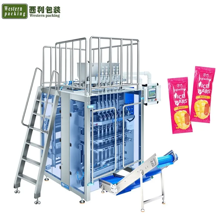 Máquina envasadora de yogur con barra lateral Multilane de 3 lados