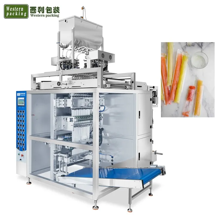 Máquina empacadora de paletas heladas de varios carriles